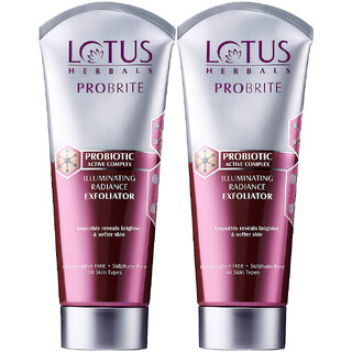 Lotus Herbals Probrite Illuminating Radiance Exfoliator Softens Skin For All Skin Types 100G ( Pack Of 2 ) Lotus Herbals Probrite Illuminating Radiance Exfoliator Softens Skin For All Skin Types 100G ( Pack Of 2 )