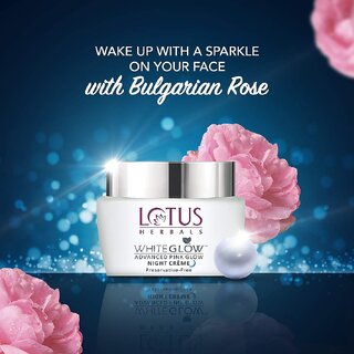 Lotus Herbals Whiteglow Advanced Pink Glow Night Cream Intense Hydration For All Skin Types 50g Lotus Herbals Whiteglow Advanced Pink Glow Night Cream Intense Hydration For All Skin Types 50g