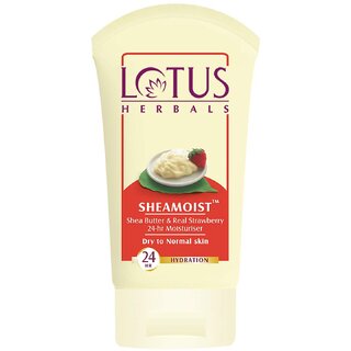 Lotus Herbals Sheamoist Shea Butter Real Strawberry 24Hr Moisturiser For Dry To Normal Skin Types 60G Lotus Herbals Sheamoist Shea Butter Real Strawberry 24Hr Moisturiser For Dry To Normal Skin Types 60G