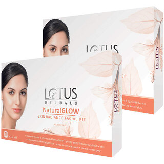                       Lotus Herbals Natural Glow Skin Radiance Single Facial Kit  Deep Pore Cleansing   50G ( Pack Of 2 )                                              