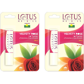 Lotus Herbals Lip Therapy Tinted Lip Balm - Velvety Rose Spf 15 Moisturises, Heals Protects Lips 4G ( Pack Of 2) Lotus Herbals Lip Therapy Tinted Lip Balm - Velvety Rose Spf 15 Moisturises, Heals Protects Lips 4G ( Pack Of 2)