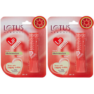 Lotus Herbals Lip Lush Tinted Lip Balm - Watermelon Splash Spf 20 8H Moisturisation 4G ( Pack Of 2 ) Lotus Herbals Lip Lush Tinted Lip Balm - Watermelon Splash Spf 20 8H Moisturisation 4G ( Pack Of 2 )