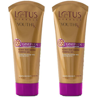 Lotus Herbals Youthrx Active Anti Ageing Foaming Gel Face Wash With Jojoba, Ginseng Ginger 50G ( Pack Of 2 ) Lotus Herbals Youthrx Active Anti Ageing Foaming Gel Face Wash With Jojoba, Ginseng Ginger 50G ( Pack Of 2 )