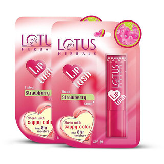 Lotus Herbals Lip Lush Tinted Lip Balm - Strawberry Crush Spf 20 8H Moisturisation 4G ( Pack Of 2 ) Lotus Herbals Lip Lush Tinted Lip Balm - Strawberry Crush Spf 20 8H Moisturisation 4G ( Pack Of 2 )