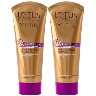 Lotus Herbals Youthrx Active Anti Ageing Foaming Gel Face Wash With Jojoba, Ginseng Ginger 100G ( Pack Of 2 ) Lotus Herbals Youthrx Active Anti Ageing Foaming Gel Face Wash With Jojoba, Ginseng Ginger 100G ( Pack Of 2 )