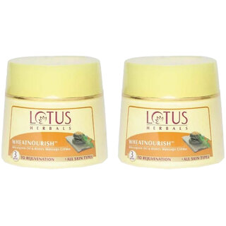 Lotus Herbals Wheatnourish Wheatgerm Oil Honey Massage Cream Rejuvenates Skin For All Skin Types 250G (Pack Of 2) Lotus Herbals Wheatnourish Wheatgerm Oil Honey Massage Cream Rejuvenates Skin For All Skin Types 250G (Pack Of 2)
