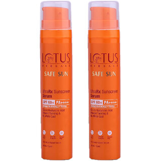 Lotus Herbals Ultrarx Sunscreen Serum Spf 60+ Pa++++For All Skin TypesDermatologically Tested50Ml ( Pack Of 2 ) Lotus Herbals Ultrarx Sunscreen Serum Spf 60+ Pa++++For All Skin TypesDermatologically Tested50Ml ( Pack Of 2 )
