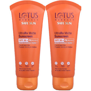 Lotus Herbals Ultrarx Matte Sunscreen Spf 50+ Pa++++Dermatologically Tested50G (Pack Of 2) Lotus Herbals Ultrarx Matte Sunscreen Spf 50+ Pa++++Dermatologically Tested50G (Pack Of 2)