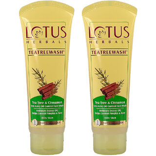 Lotus Herbals Teatreewash Face Wash With Tea Tree Oil Cinnamon Anti Acne Oil Control 80Ml ( Pack Of 2 ) Lotus Herbals Teatreewash Face Wash With Tea Tree Oil Cinnamon Anti Acne Oil Control 80Ml ( Pack Of 2 )