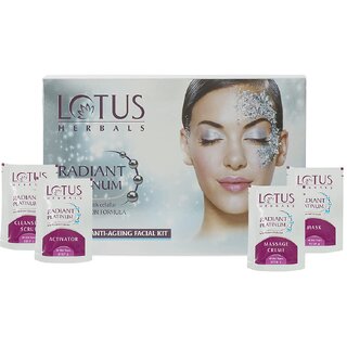                      Lotus Herbals Radiant Platinum Cellular Anti-Ageing 1 Facial Kit  50g                                              