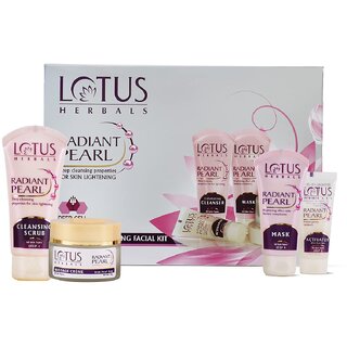 Lotus Herbals Radiant Pearl Cellular 5 in 1 Facial Kit For Deep Cleaning With Pearl Extracts Green Tea 170g Lotus Herbals Radiant Pearl Cellular 5 in 1 Facial Kit For Deep Cleaning With Pearl Extracts Green Tea 170g