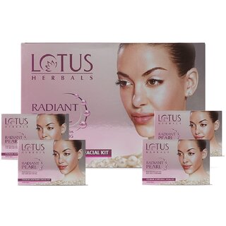 Lotus Herbals Radiant Pearl Cellular 4 in 1 Facial Kit For Deep Cleaning With Pearl Extracts Green Tea 4x37g Lotus Herbals Radiant Pearl Cellular 4 in 1 Facial Kit For Deep Cleaning With Pearl Extracts Green Tea 4x37g