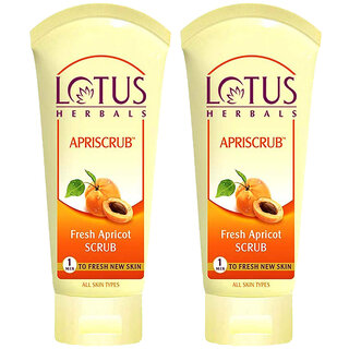 Lotus Herbals Apriscrub Fresh Apricot Scrub Natural Exfoliating Face Scrub Chemical Free180G Pack Of 2) Lotus Herbals Apriscrub Fresh Apricot Scrub Natural Exfoliating Face Scrub Chemical Free180G Pack Of 2)