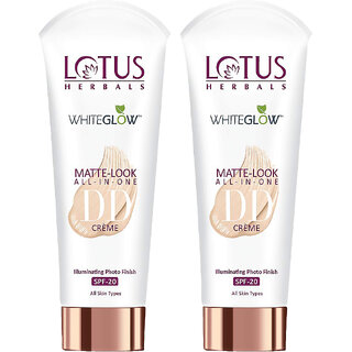 Lotus Herbals Whiteglow Matte Look All In One Dd Cream - Natural Beige Spf 20 All Skin Types 50G ( Pack Of 2 ) Lotus Herbals Whiteglow Matte Look All In One Dd Cream - Natural Beige Spf 20 All Skin Types 50G ( Pack Of 2 )
