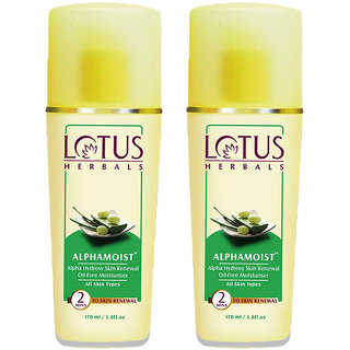 Lotus Herbals Alphamoist Alpha Hydroxy Skin Renewal Oil-Free Moisturiser For All Skin Types 170Ml ( Pack Of 2 ) Lotus Herbals Alphamoist Alpha Hydroxy Skin Renewal Oil-Free Moisturiser For All Skin Types 170Ml ( Pack Of 2 )