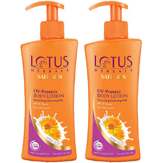 Lotus Herbals Safe Sun Uv Protect Body Lotion Spf 25 Pa+++ Moisturising, Broad Spectrum Protection250Ml ( Pack Of 2 ) Lotus Herbals Safe Sun Uv Protect Body Lotion Spf 25 Pa+++ Moisturising, Broad Spectrum Protection250Ml ( Pack Of 2 )