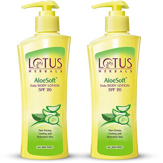 Lotus Herbals Aloesoft Daily Body Lotion Non Greasy Cools And Refreshes Skin Spf 20 250Ml ( Pack Of 2 ) Lotus Herbals Aloesoft Daily Body Lotion Non Greasy Cools And Refreshes Skin Spf 20 250Ml ( Pack Of 2 )
