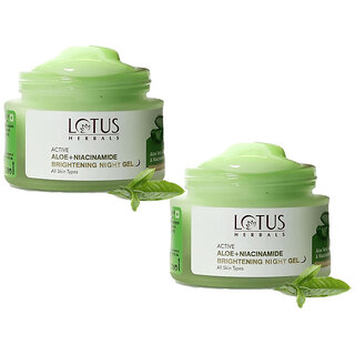 Lotus Herbals Active Aloe + Niacinamide Calm Brighten Night GelParaben Free All Skin Types50Gm ( Pack Of 2 ) Lotus Herbals Active Aloe + Niacinamide Calm Brighten Night GelParaben Free All Skin Types50Gm ( Pack Of 2 )