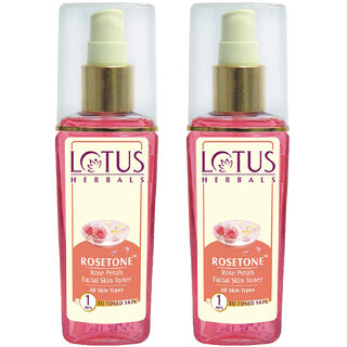                       Lotus Herbals Rosetone Rose Petals Facial Skin Toner  For All Skin Types  100Ml ( Pack Of 2 )                                              