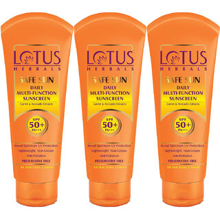 Lotus Herbals Safe Sun Daily MultiFunction Sunscreen Cream Spf 50 Pa Avocado Extract 60G (Pack Of 3) Lotus Herbals Safe Sun Daily MultiFunction Sunscreen Cream Spf 50 Pa Avocado Extract 60G (Pack Of 3)