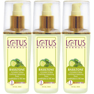 Lotus Herbals Basiltone Clarifying Balancing Skin Toner With Cucumber Basil 100Ml (Pack Of 3) Lotus Herbals Basiltone Clarifying Balancing Skin Toner With Cucumber Basil 100Ml (Pack Of 3)