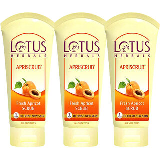                       Lotus Herbals Apriscrub Fresh Apricot Scrub  Natural Exfoliating Face Scrub  Chemical Free 180G  (Pack Of 3)                                              