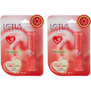 Lotus Herbals Lip Lush Tinted Lip Balm - Watermelon Splash Spf 20 8H Moisturisation 3.5G ( Pack Of 2 ) Lotus Herbals Lip Lush Tinted Lip Balm - Watermelon Splash Spf 20 8H Moisturisation 3.5G ( Pack Of 2 )