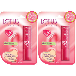 Lotus Herbals Lip Lush Tinted Lip Balm - Pink Guava Rush Spf 20 8H Moisturisation 3.5G ( Pack Of 2 ) Lotus Herbals Lip Lush Tinted Lip Balm - Pink Guava Rush Spf 20 8H Moisturisation 3.5G ( Pack Of 2 )