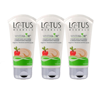 Lotus Herbals Whiteglow Yogurt Skin Whitening Brightening Mask 80G (Pack Of 3) Lotus Herbals Whiteglow Yogurt Skin Whitening Brightening Mask 80G (Pack Of 3)
