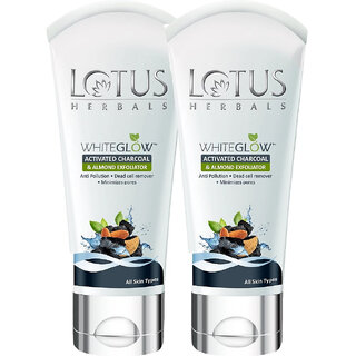Lotus Herbals Whiteglow Activated Charcoal And Almond Exfoliator 100G ( Pack Of 2 ) Lotus Herbals Whiteglow Activated Charcoal And Almond Exfoliator 100G ( Pack Of 2 )