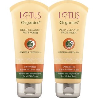 Lotus Organics+ Deep Cleanse Ginger & Green Tea Face Wash (160 G) Lotus Organics+ Deep Cleanse Ginger & Green Tea Face Wash (160 G)