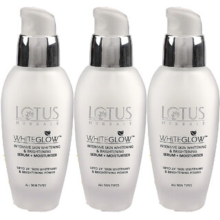                       Lotus Herbals Whiteglow Intensive Skin Whitening  Brightening Serum  Moisturizer  30Ml   (Pack Of 3)                                              
