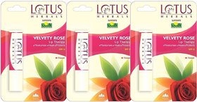 Lotus Herbals Lip Therapy Velvety Rose  4G   Pack Of 2