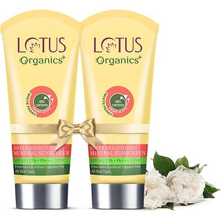 Lotus Organics+ Sunscreen - Spf 50 Pa+++ Sheer Brightening Mineral Sunscreen (100 G) Lotus Organics+ Sunscreen - Spf 50 Pa+++ Sheer Brightening Mineral Sunscreen (100 G)