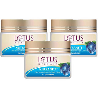 Lotus Herbals Nutranite Skin Renewal Nutritive Night Cream For All Skin Types 50G (Pack Of 3) Lotus Herbals Nutranite Skin Renewal Nutritive Night Cream For All Skin Types 50G (Pack Of 3)