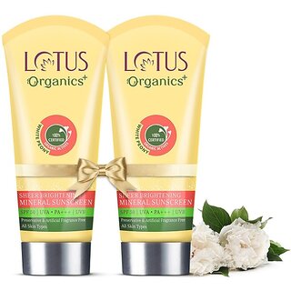 Lotus Organics+ Sunscreen - Spf 50 Pa+++ Sheer Brightening Mineral Sunscreen (200 G) Lotus Organics+ Sunscreen - Spf 50 Pa+++ Sheer Brightening Mineral Sunscreen (200 G)