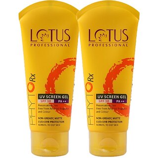                       Lotus Professional Sunscreen - Spf 30 Pa++ Phytorx Uv Screen Gel Spf 30_80G ( Pack Of 2 ) (160 G)                                              