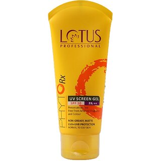 Lotus Professional Sunscreen - Spf 30 Pa++ Phytorx Uv Screen Gel Spf 30_80G (80 G) Lotus Professional Sunscreen - Spf 30 Pa++ Phytorx Uv Screen Gel Spf 30_80G (80 G)