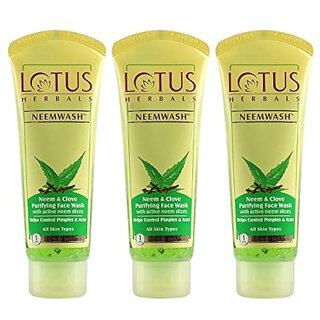 Lotus Herbals Neemwash Neem Clove Ultra Purifying Face Wash With Active Neem Slices 120Ml (Pack Of 3) Lotus Herbals Neemwash Neem Clove Ultra Purifying Face Wash With Active Neem Slices 120Ml (Pack Of 3)