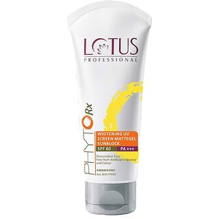 Lotus Professional Sunscreen - Spf 60 Pa+++ Phytorx Uv Screen Mattegel Sunblock Spf60_75G (75 G) Lotus Professional Sunscreen - Spf 60 Pa+++ Phytorx Uv Screen Mattegel Sunblock Spf60_75G (75 G)