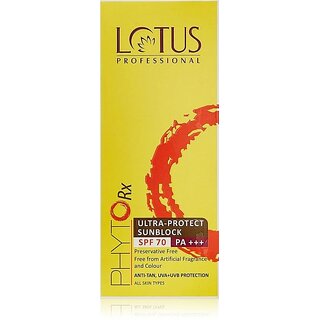 Lotus Professional Sunscreen - Spf 70 Pa+++ Phyto Rx Ultra Protect Sunblock Spf 70 Pa+++, 50G (50 G) Lotus Professional Sunscreen - Spf 70 Pa+++ Phyto Rx Ultra Protect Sunblock Spf 70 Pa+++, 50G (50 G)