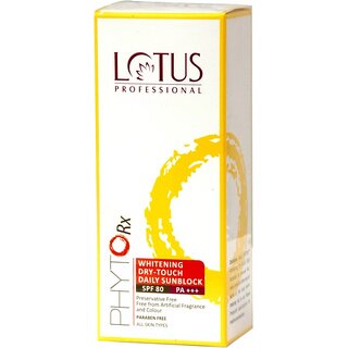                       Lotus Professional Sunscreen - Spf 80 Pa+++ Phyto-Rx Whitening Dry-Touch Daily Sunblock (50 G)                                              