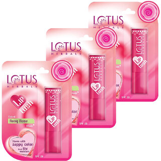 Lotus Herbals Lip Lush Tinted Lip Balm Rosy Rose Blush Spf 20 8H Moisturisation 4G (Pack Of 3) Lotus Herbals Lip Lush Tinted Lip Balm Rosy Rose Blush Spf 20 8H Moisturisation 4G (Pack Of 3)