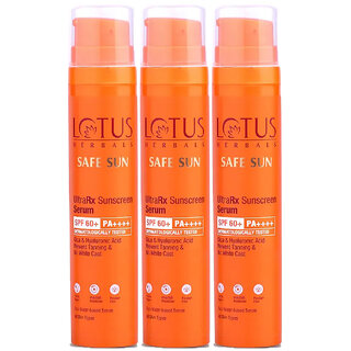                      Lotus Herbals Ultrarx Sunscreen Serum Spf 60 PaFor All Skin TypesDermatologically Tested 50Ml  (Pack Of 3)                                              