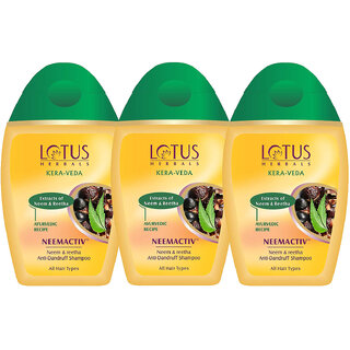 Lotus Herbals KeraVeda Neemactiv Neem Reetha Anti Dandruff Shampoo For All Hair Types 150Ml (Pack Of 3) Lotus Herbals KeraVeda Neemactiv Neem Reetha Anti Dandruff Shampoo For All Hair Types 150Ml (Pack Of 3)