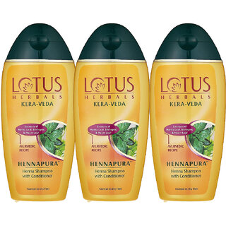 Lotus Herbals KeraVeda Hennapura Henna Shampoo With Conditioner With Bhringraj 200Ml (Pack Of 3) Lotus Herbals KeraVeda Hennapura Henna Shampoo With Conditioner With Bhringraj 200Ml (Pack Of 3)