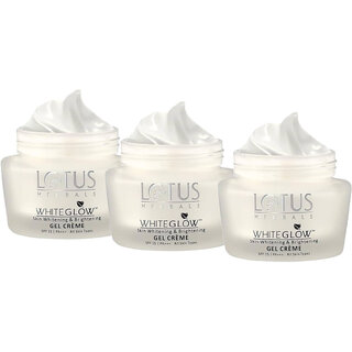                       Lotus Herbals Whiteglow Skin Whitening Brightening Gel Creme Spf 25  75G   (Pack Of 3)                                              