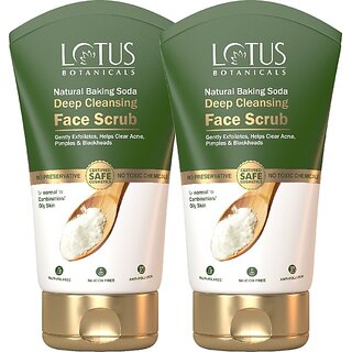 Lotus Botanicals Natural Baking Soda Deep Cleansing Face Scrub - 100G ( Pack Of 2 ) Scrub (200 G) Lotus Botanicals Natural Baking Soda Deep Cleansing Face Scrub - 100G ( Pack Of 2 ) Scrub (200 G)