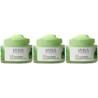                       Lotus Herbals Active Aloe  Niacinamide Brightening Boost Gel Paraben Free All Skin Types 50Gm  (Pack Of 3)                                              