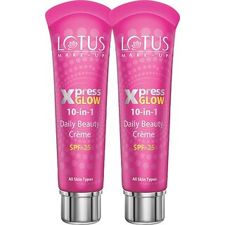                       Lotus Make-Up Xpressglow Daily Beauty Creme Bright Angel 30G(Pack Of 2) Foundation (Pink, 60 G)                                              